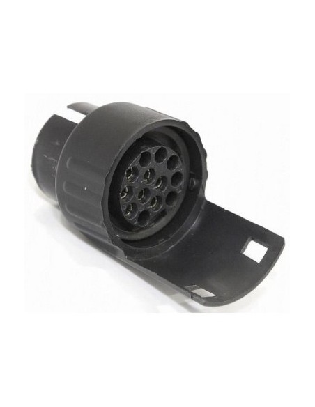 Car trailer socket adapter, plastic, black, 7/13 pins, CarFace