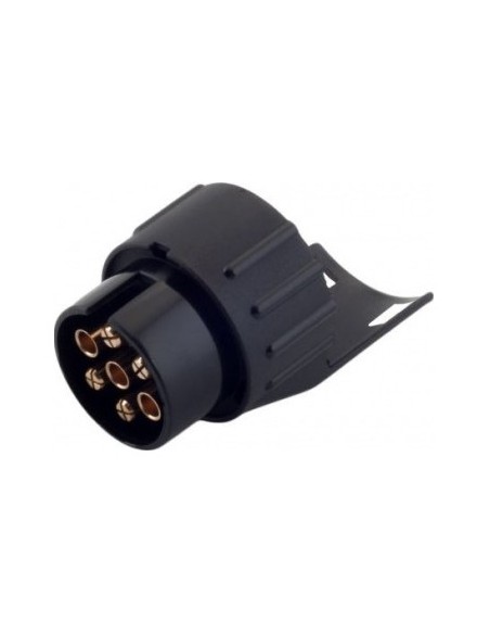 Car trailer socket adapter, plastic, black, 7/13 pins, CarFace