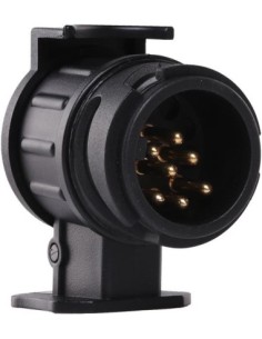 Car trailer socket adapter, plastic, black, 13/7 pins,...