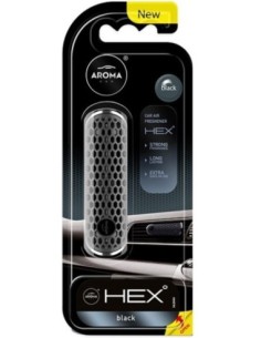 Aroma Car Fancy Shapes Polymer Hex Black Air Freshener