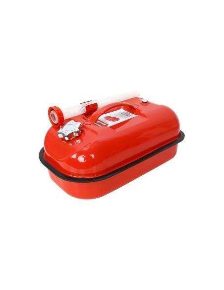 Safety metal canister with anti-tip feature and funnel, 10L