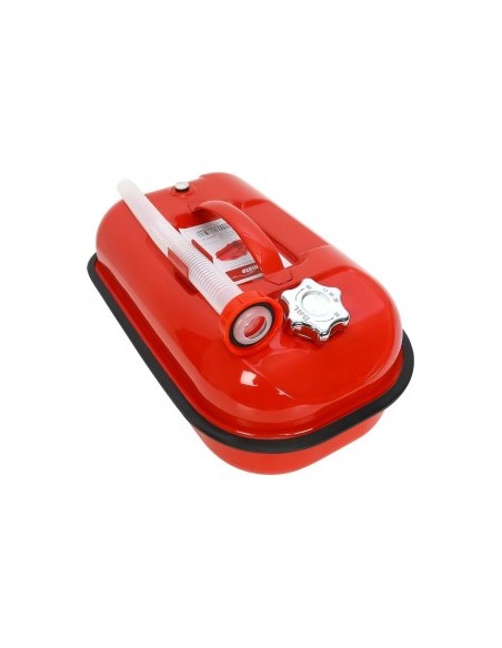 Safety metal canister with anti-tip feature and funnel, 10L