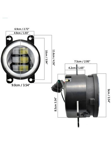 Σετ 2 προβολείς ομίχλης LED για Dacia, Renault,...
