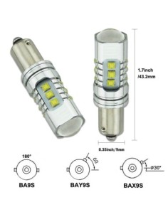 Vörös autós LED H21W / BAY9S Canbus 80W 12-24V CREE LED 2