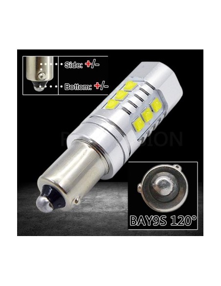 Led αυτοκινήτου ΚΟΚΚΙΝΟ H21W / BAY9S Canbus 80W 12-24V Led CREE