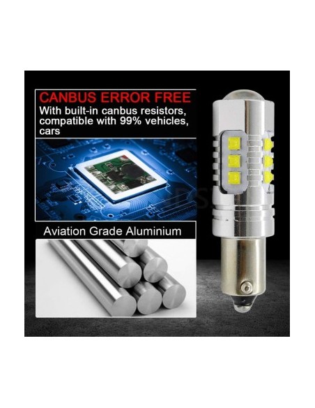 Red Car LED H21W / BAY9S Canbus 80W 12-24V CREE LEDs