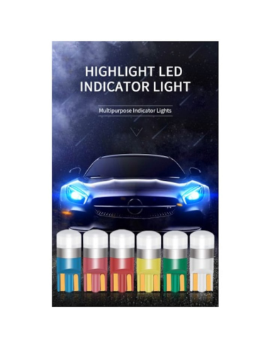 Car LED T10 (W5W) Blue, Canbus, waterproof, 1 SMD
