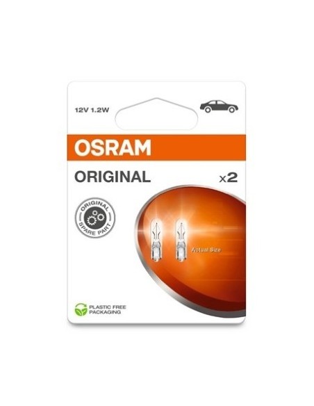 Set of 2 W1.2W Bulbs, 12V, 1.2W, Osram