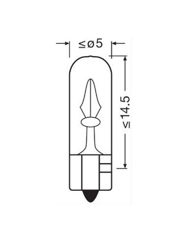 Set of 2 W1.2W Bulbs, 12V, 1.2W, Osram