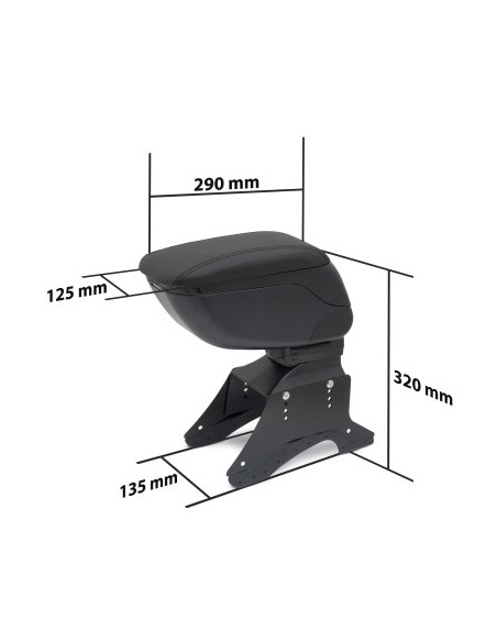 Universal car armrest with storage compartment, Black