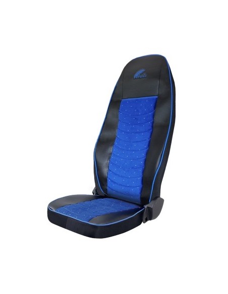 Seat Cover Set for Volvo Euro 5 Black Eco Leather + Blue Velvet