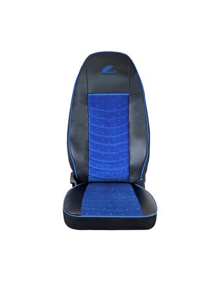 Seat Cover Set for Volvo Euro 5 Black Eco Leather + Blue Velvet