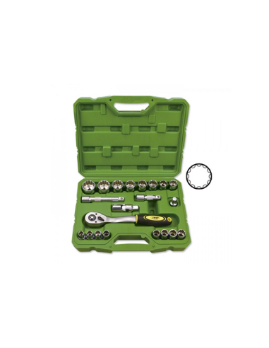 Socket Set With 21 Pieces 1/2 Inch Spline