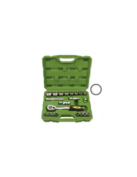 Socket Set With 21 Pieces 1/2 Inch Spline