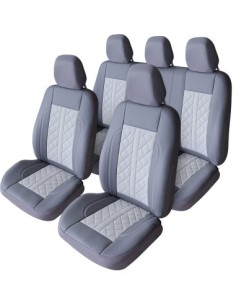 Exclusive Leather and Alcantara Gray Chair Cover Set,...
