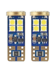 Σετ 2 λαμπτήρες LED αυτοκινήτου W5W Canbus T10 με 12Smd... 2