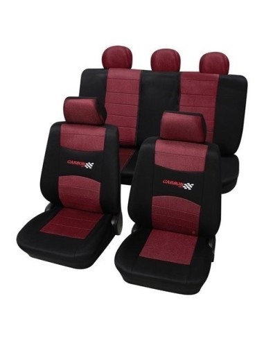 Universal Carbon Seat Covers Set Petex Red-Black