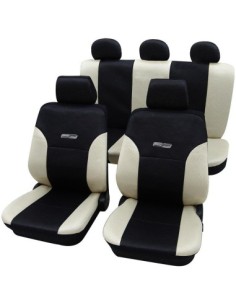 Universal Chair Covers Set Wave Petex Black-Beige