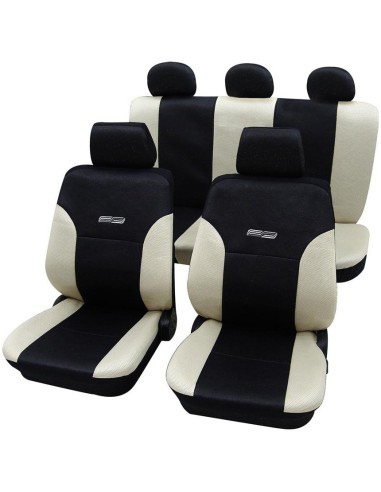 Universal Chair Covers Set Wave Petex Black-Beige