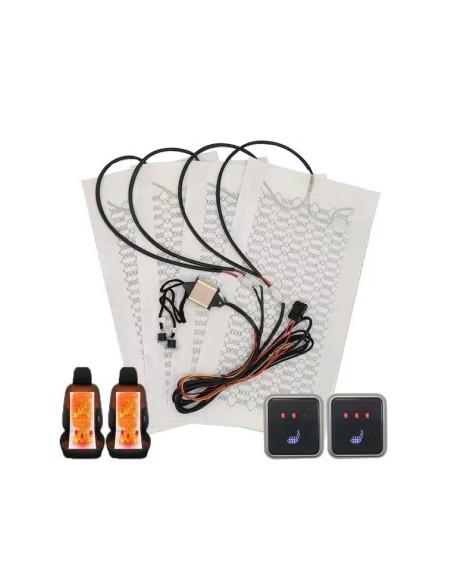 12V Seat Heating Kit 4 Pieces with 3 Levels and On/Off Buttons