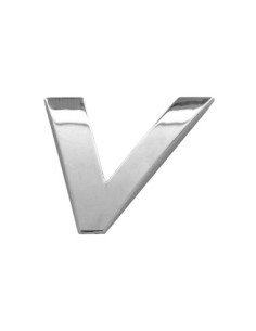 3D Car Ornament Letter V 26 MM Chrome