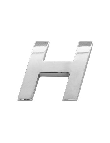 3D Car Ornament Letter H 26 MM Chrome