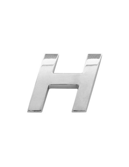 3D Car Ornament Letter H 26 MM Chrome