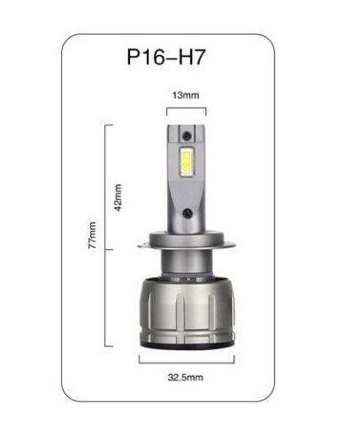 Set of 2 H7 Canbus LEDs, 60W, 10,000 Lm, 12V