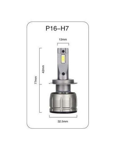 Set of 2 H7 Canbus LEDs, 60W, 10,000 Lm, 12V