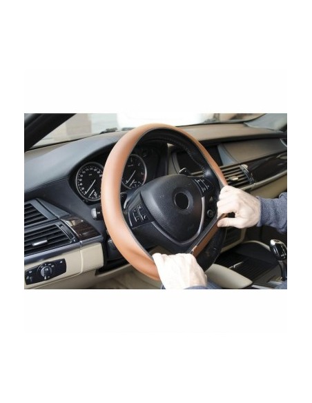 Comfort Grip Steering Wheel Cover brown size L 39-40 cm