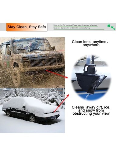 Car rear/front camera with camera washing system
