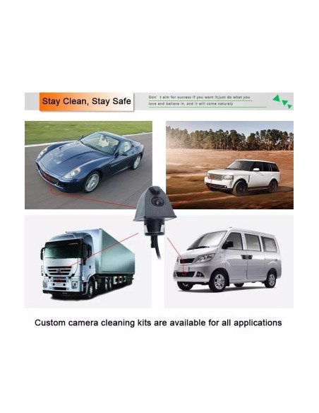 Car rear/front camera with camera washing system