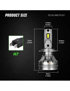 Комплект 2 LED H7 Canbus за автомобилни фарове, мощност... 2