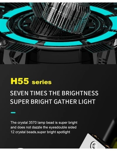 Set 2 leduri H7 H55 Canbus, 55W, 6000K, 11.000...