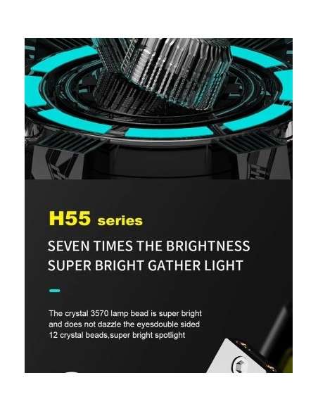 Set 2 leduri H7 H55 Canbus, 55W, 6000K, 11.000 Lm, 12V