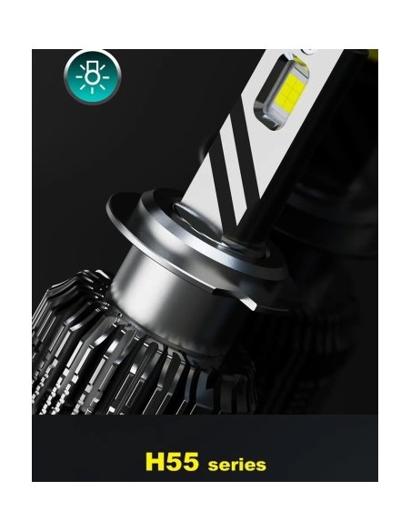 Set 2 leduri H7 H55 Canbus, 55W, 6000K, 11.000 Lm, 12V