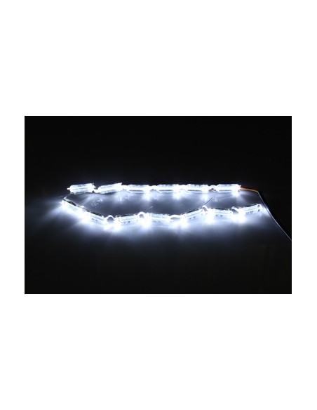 Flexible daytime running lights with progressive dynamic signaling (Audi type) with 16 Matrix flow effect modules