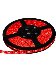 Red LED strip 60 LEDs per meter, 24V, waterproof, on a 5-meter roll