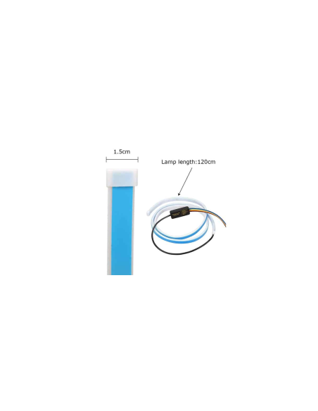 120 cm-es LED csík, Többfunkciós, Piros/Kék, 12V - Jelzés, Fékezés, Helyzet
