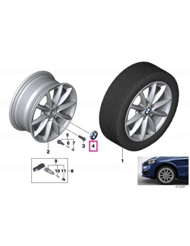 Original BMW Alloy Wheel Cap 57mm, 1 pc