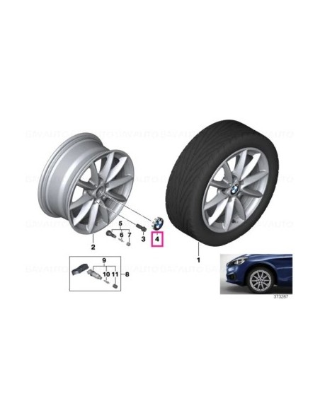 Original BMW Alloy Wheel Cap 57mm, 1 pc