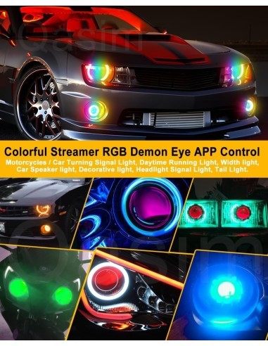 Set of 2 RGB Multicolor LED Devil Eyes with...