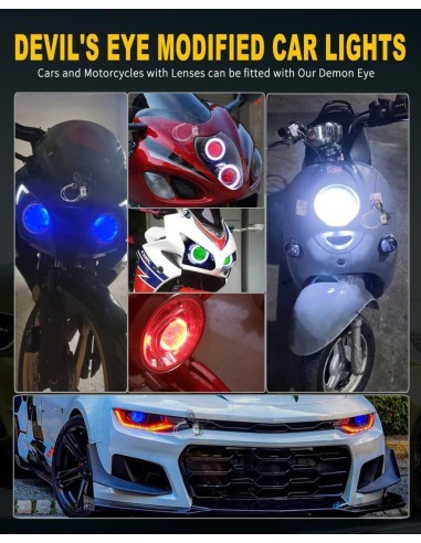 Set of 2 RGB Multicolor LED Devil Eyes with...