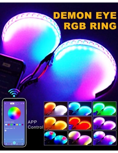 Set of 2 RGB Multicolor LED Devil Eyes with...