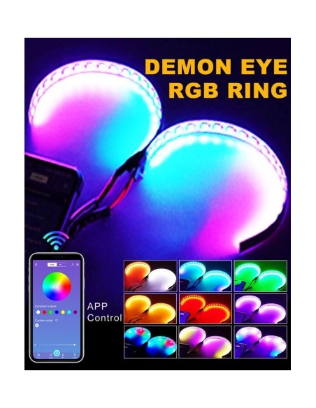 Set of 2 RGB Multicolor LED Devil Eyes with mobile app