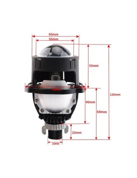 Lupe Bi Led 2" ισχύς 39W φωτεινότητα 6.000 Lumeni 5500k 12V