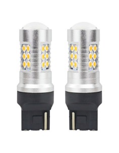 Set of 2 Orange LED Car Bulbs T20 W21W Canbus with 24SMD...