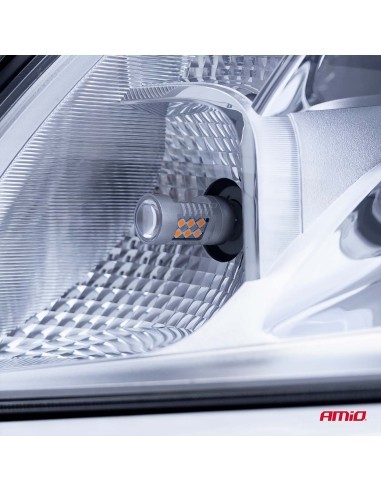Set of 2 Orange LED Car Bulbs T20 W21W Canbus...