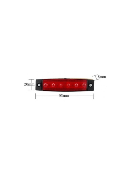 Car Marker Light with LED 12V Red LG-6SMD-12V-ROSU