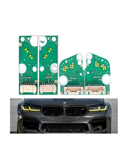 Set 4 yellow CSL Style Angel Eyes DRL for BMW Series 5 G30 G31, Series 6 GT G32